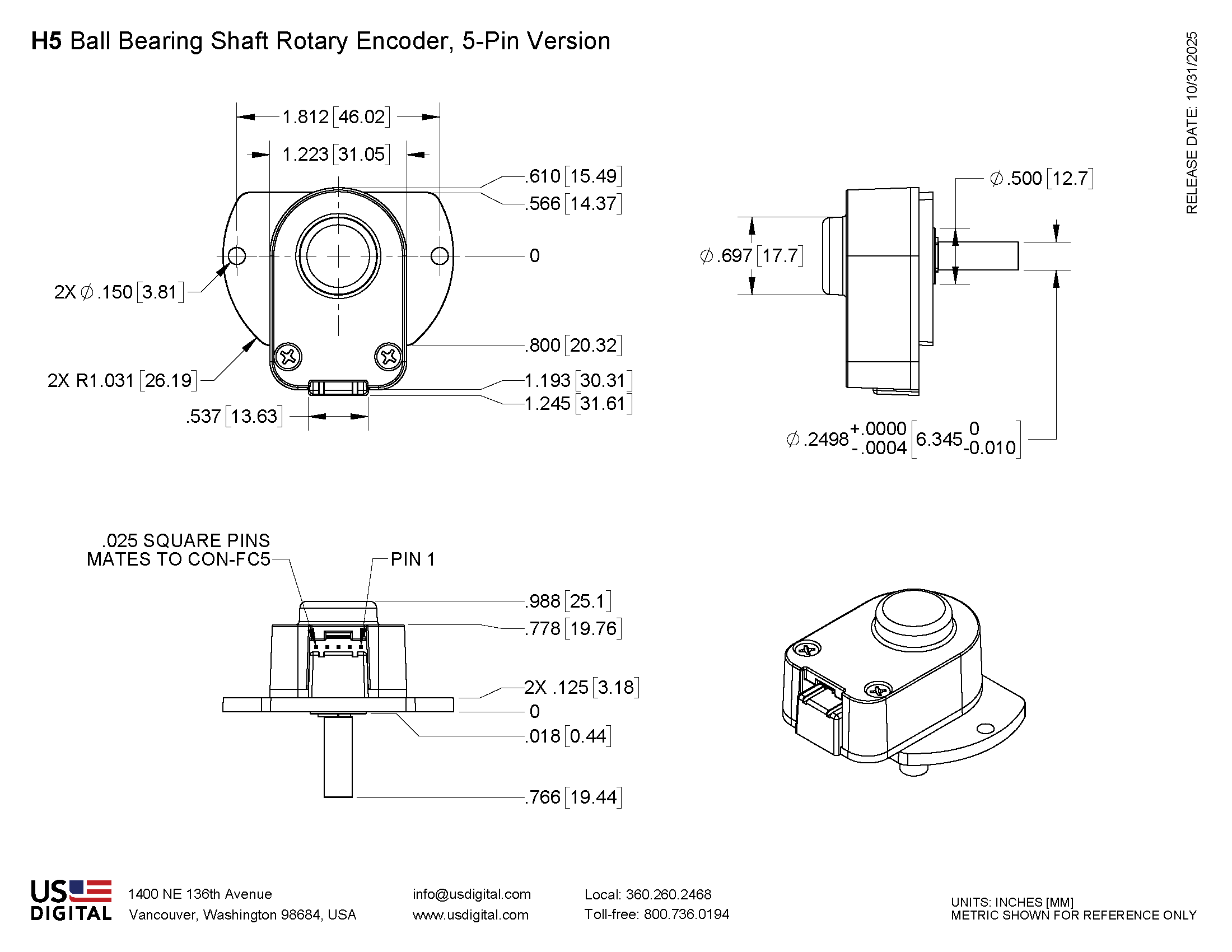 H5 Ball Bearing Rotary Shaft Encoder
